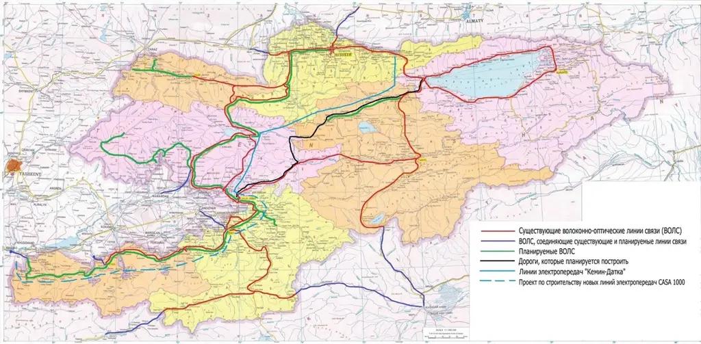 По каким путям проведут Интернет в Кыргызстане? (карта)