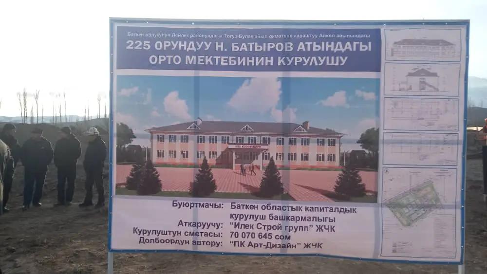 В селе Айкол в Баткенской области построят школу за 70 млн сомов