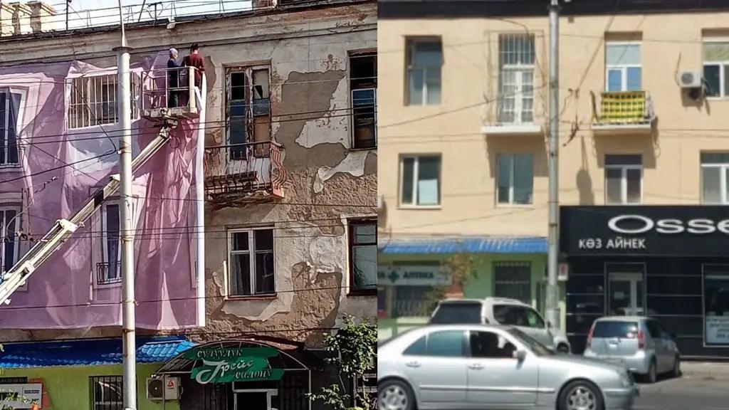 В Бишкеке отремонтировали прославившуюся во время ШОС многоэтажку