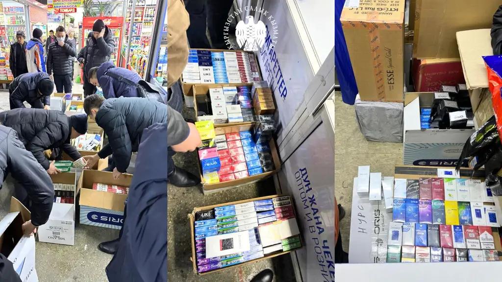 На рынке «Берекет Универсал» нашли  8.5 тысячи пачек контрафактных сигарет