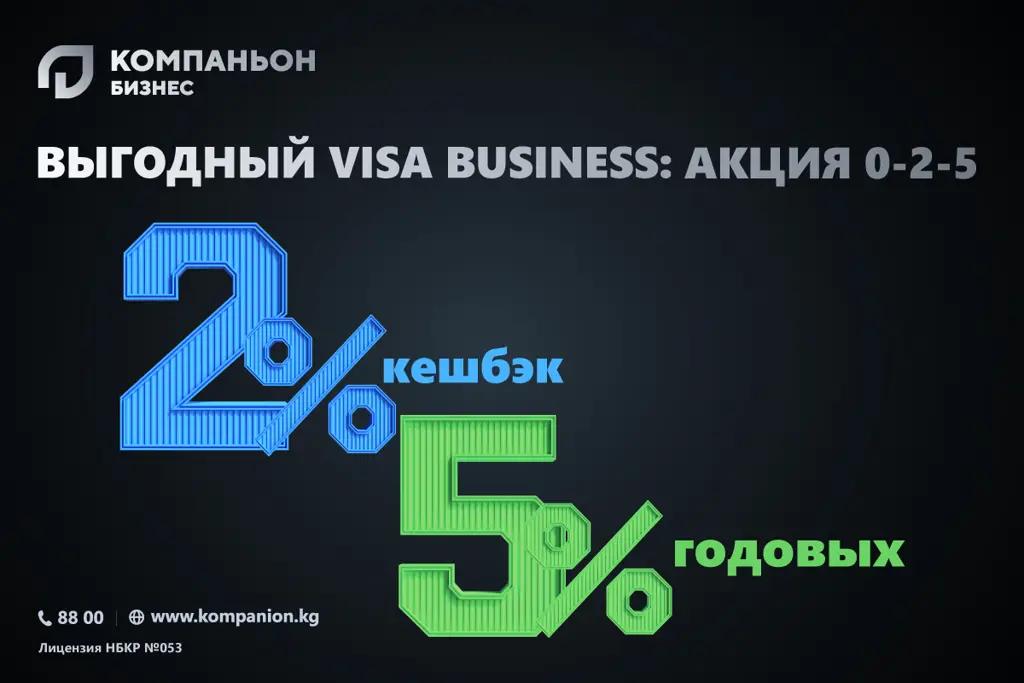 Акция для предпринимателей: выгодный VISA BUSINESS: 0—2—5