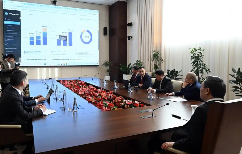 Садыр Жапаровго "Салык Күзөт" жаңы тутумунун мүмкүнчүлүктөрү тааныштырылды