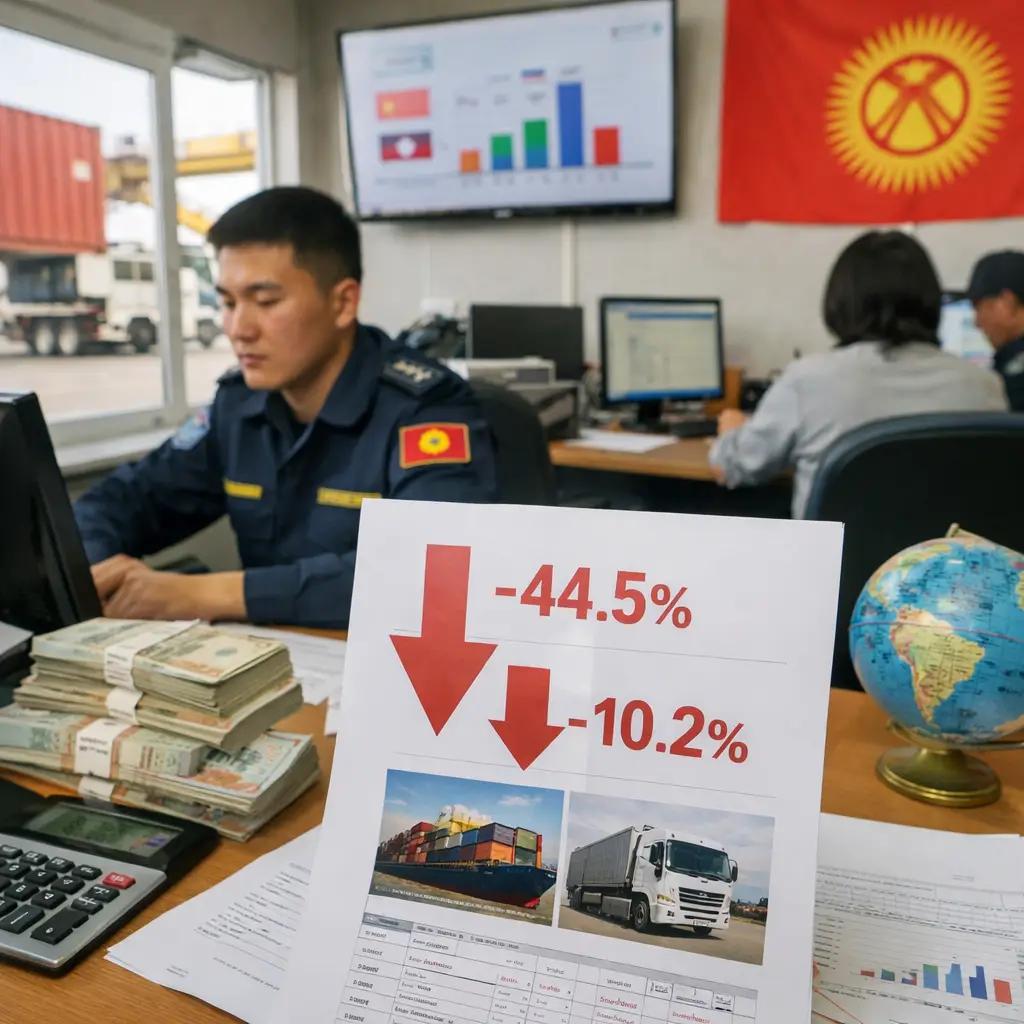 Внешняя торговля Кыргызстана сократилась на 10.2%, экспорт – почти наполовину в 2025 году