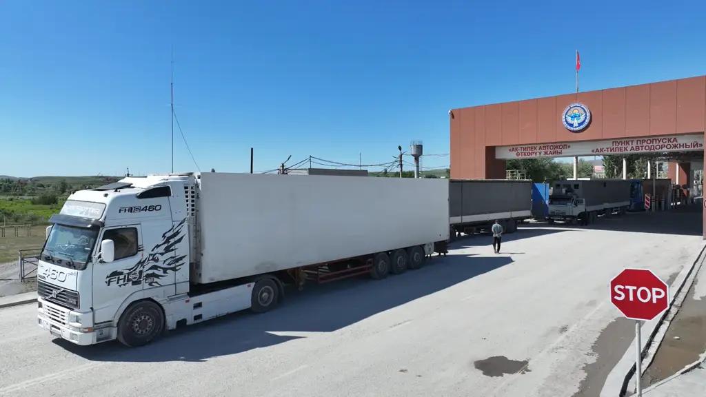 Around 150 lorries have built up at the Ak-Tilik checkpoint on the border with Kazakhstan