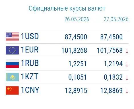 Евро, рубль и тенге подешевели к сому. НБ КР обновил курс на 27 мая