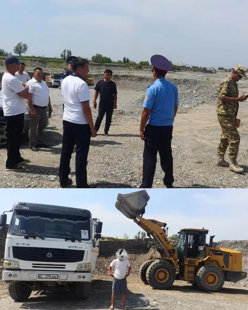 Fines totalling 48,000 KGS were imposed for the illegal extraction of sand and gravel from the Kok-Art River
