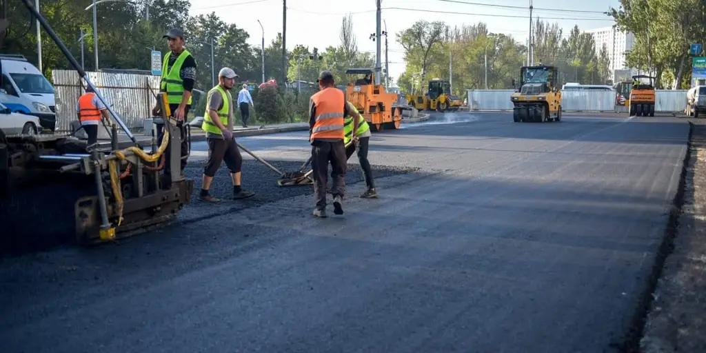 An alternative road to Manas Airport is under construction in Bishkek