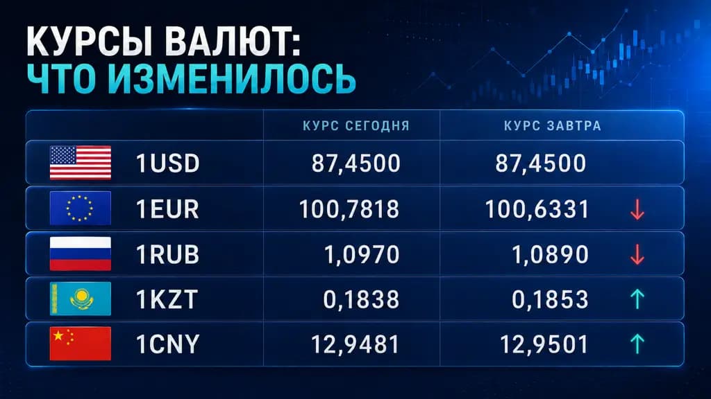 Сом укрепился к рублю и евро, но ослаб к тенге