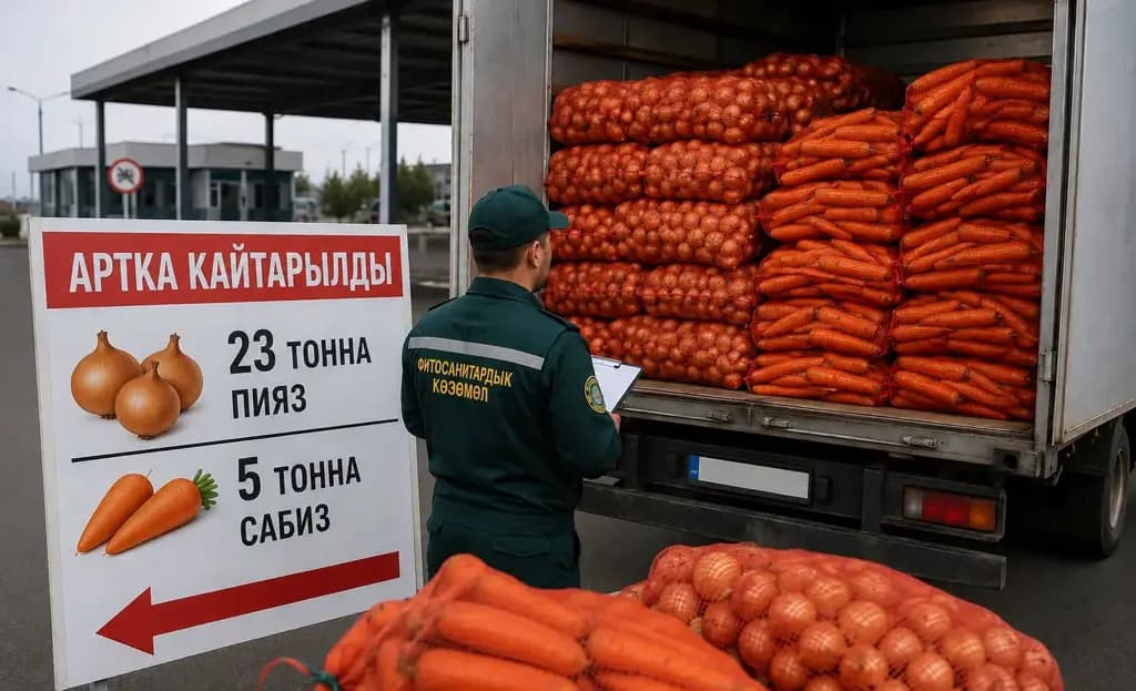 Өзбекстандан келген 28 тонна жашылча артка кайтарылды