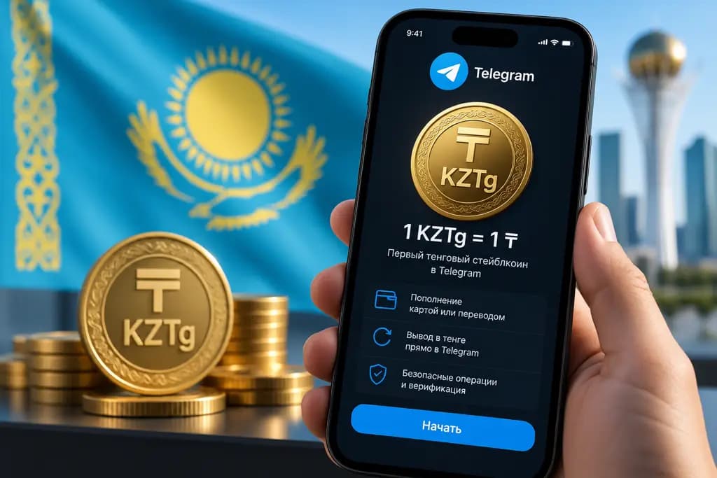В Казахстане запустили первый тенговый стейблкоин KZTg в Telegram