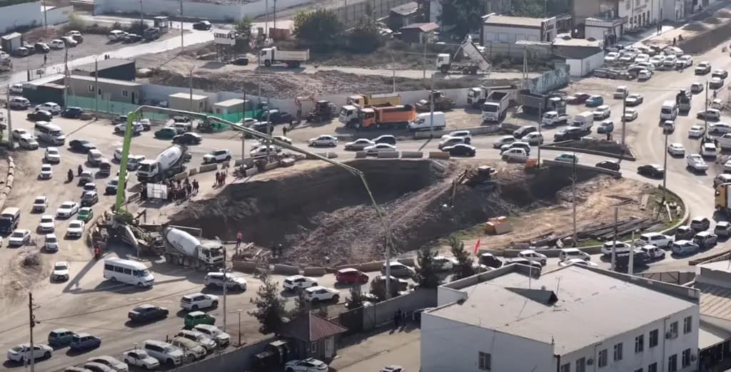 Construction has begun on a major transport interchange in Osh